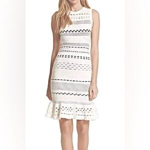 Milly Knit Lace Cutout Mermaid Sleeveless Bodycon Dress NWT! in White size Small